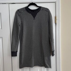 Abercrombie & Fitch Grey and White Striped Long Sleeve Dress